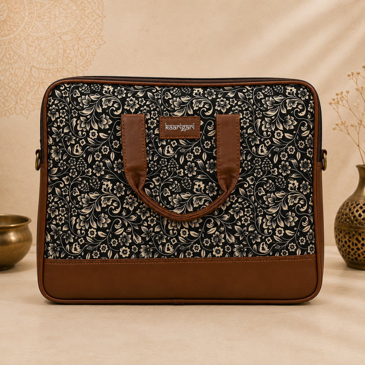 Floral Tapestry Canvas Briefcase | STYLE NO-407