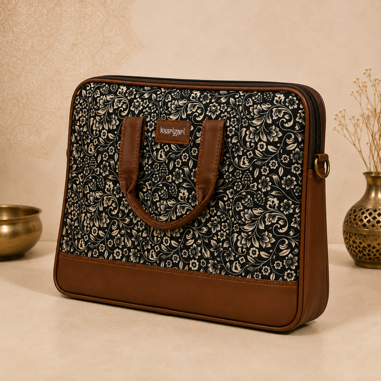 Floral Tapestry Canvas Briefcase | STYLE NO-407