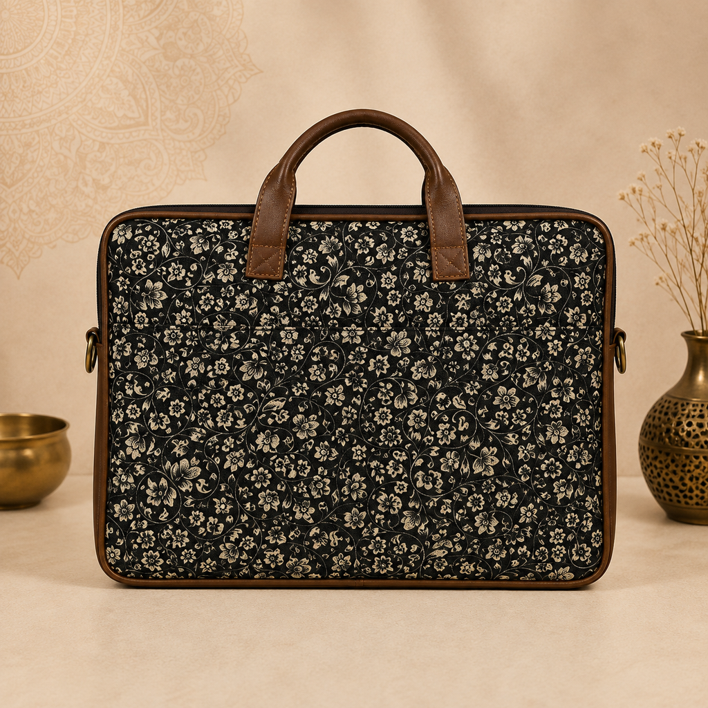 Floral Tapestry Canvas Briefcase | STYLE NO-407