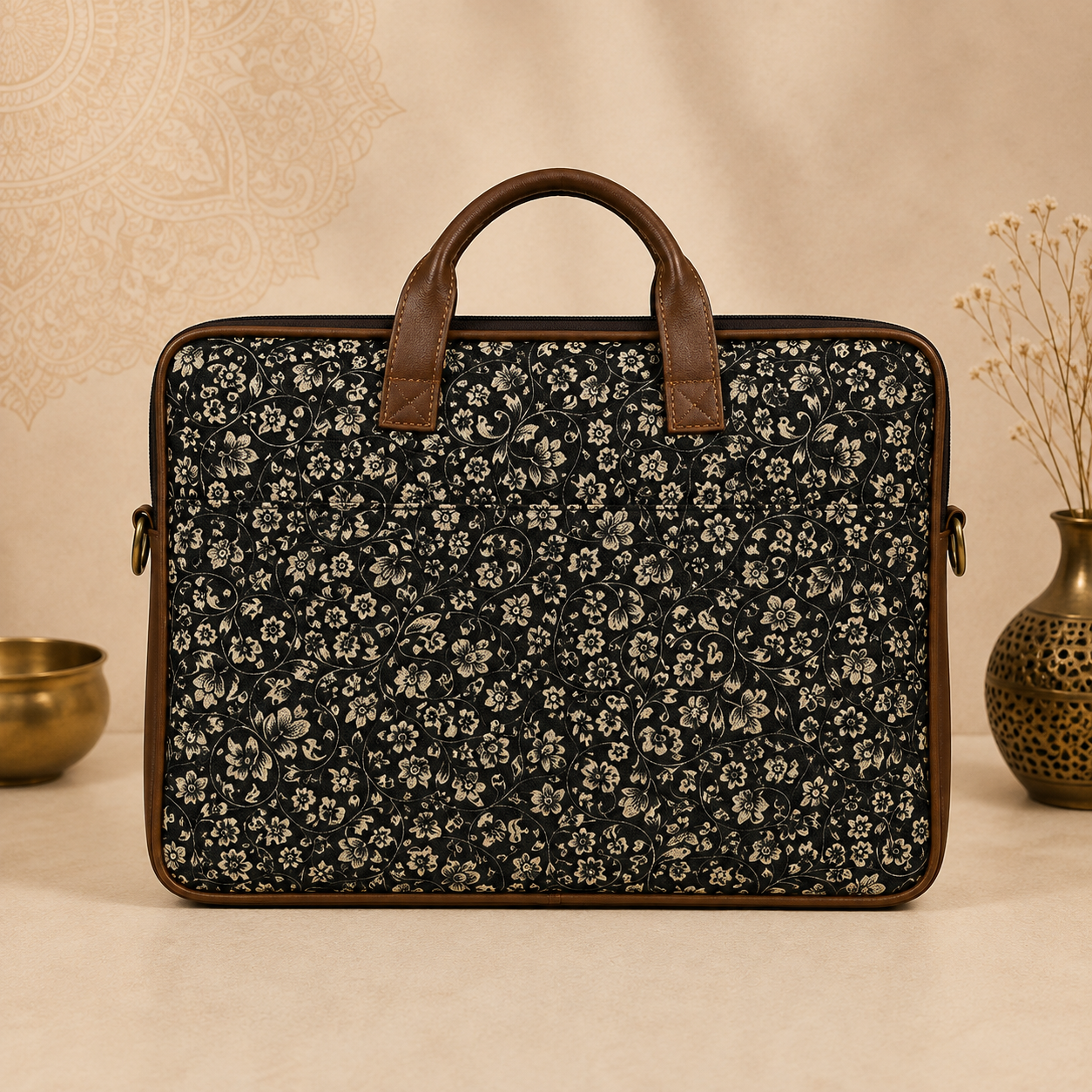 Floral Tapestry Canvas Briefcase | STYLE NO-407