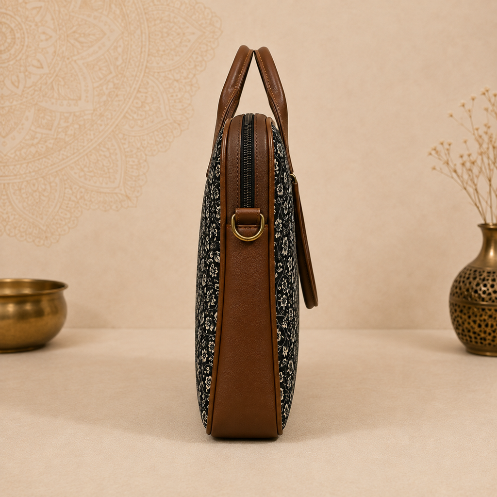 Floral Tapestry Canvas Briefcase | STYLE NO-407
