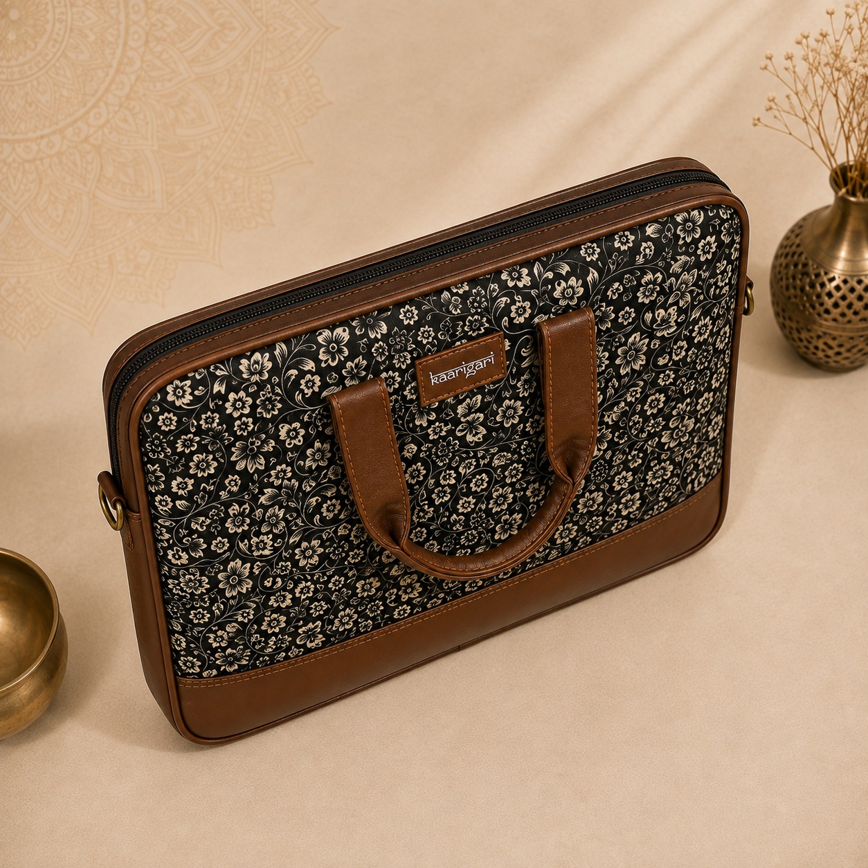 Floral Tapestry Canvas Briefcase | STYLE NO-407