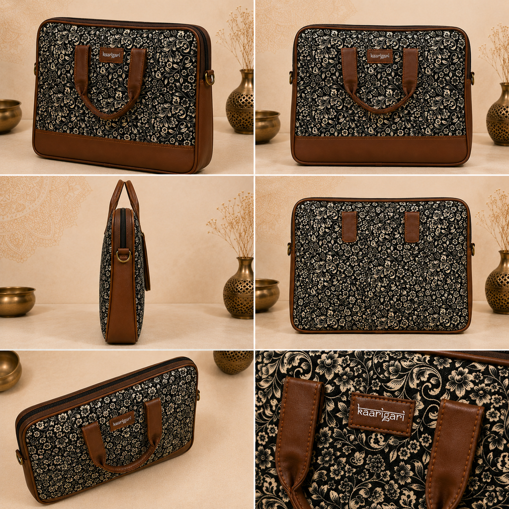 Floral Tapestry Canvas Briefcase | STYLE NO-407